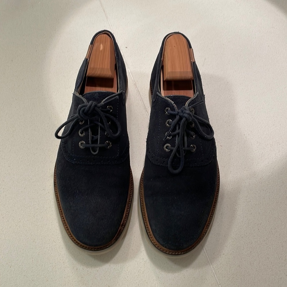 Suede Navy Oxfords
